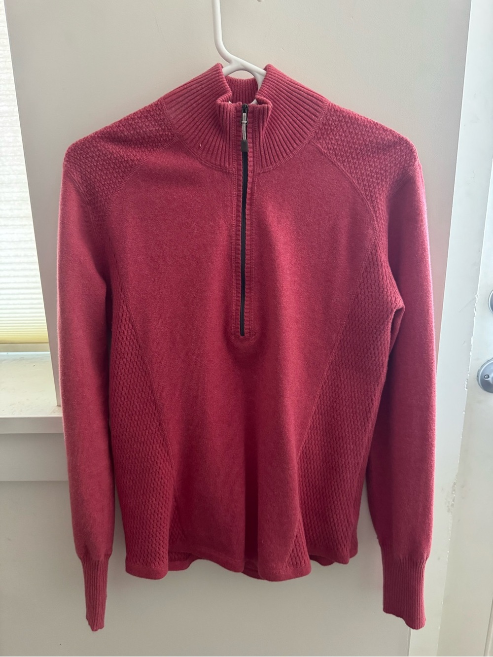 Eddie Bauer Women’s Half-Zip Red Sweater - Classic Knit Pullover
